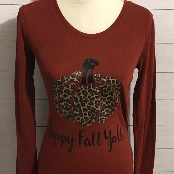 Fall Leopard Pumpkin T-shirt - Picture 1 of 3